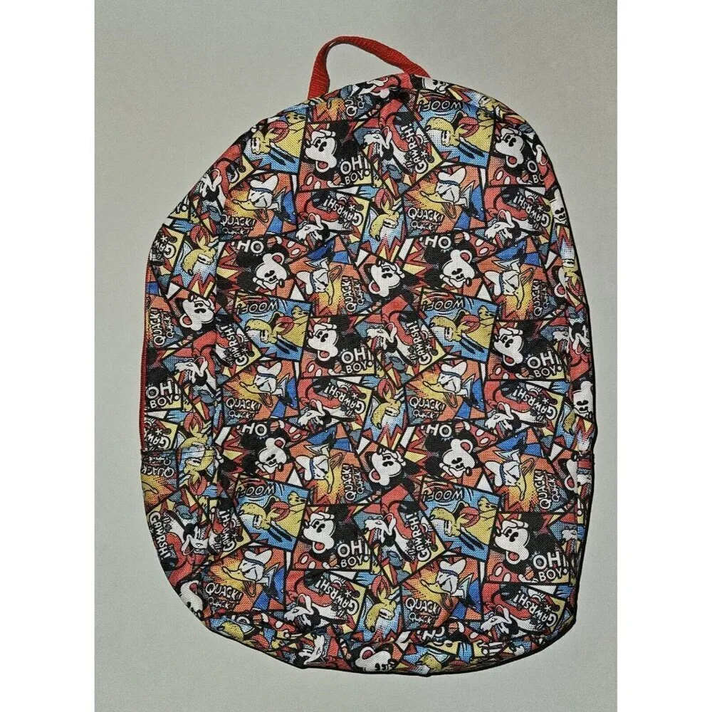 Disney Parks Mickey Mouse Lightweight Backpack Red Black Oh Boy Donald Goofy